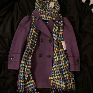 Girls Steve Madden Pea Coat size 7/8 with Bonus Cap & Scarf